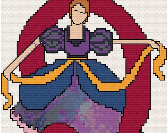 12 Days of Christmas "NINE LADIES DANCING"  Counted Cross Stitch - Needlepoint (approx. 3.3"x3.8") (Color Key & Charts)