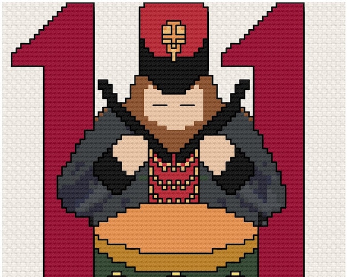 12 Days of Christmas "ELEVEN DRUMMERS DRUMMING"  Counted Cross Stitch - Needlepoint (approx. 3.4"x3.7") (Color Key & Charts)
