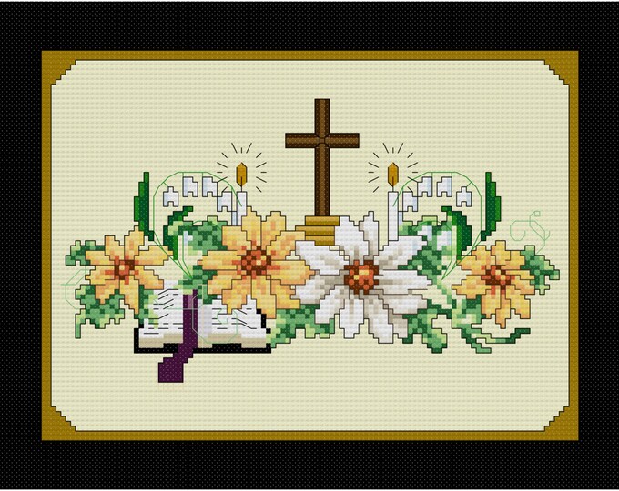 SUNDAYS GRACE Cross Stitch Pattern (approx. 7.5"x5.5")(Color Key & Chart)