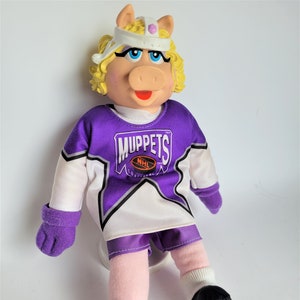 Collector Muppet Doll, Miss Piggy Stuffed Pig Figurine, Muppet NHL Hockey Themed Toy Doll, McDonal&#39;s Muppets Collectible, Plush Miss Piggy