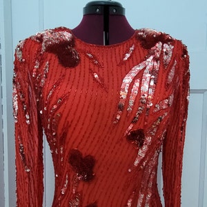 Beaded soutache top bell sleeve dress