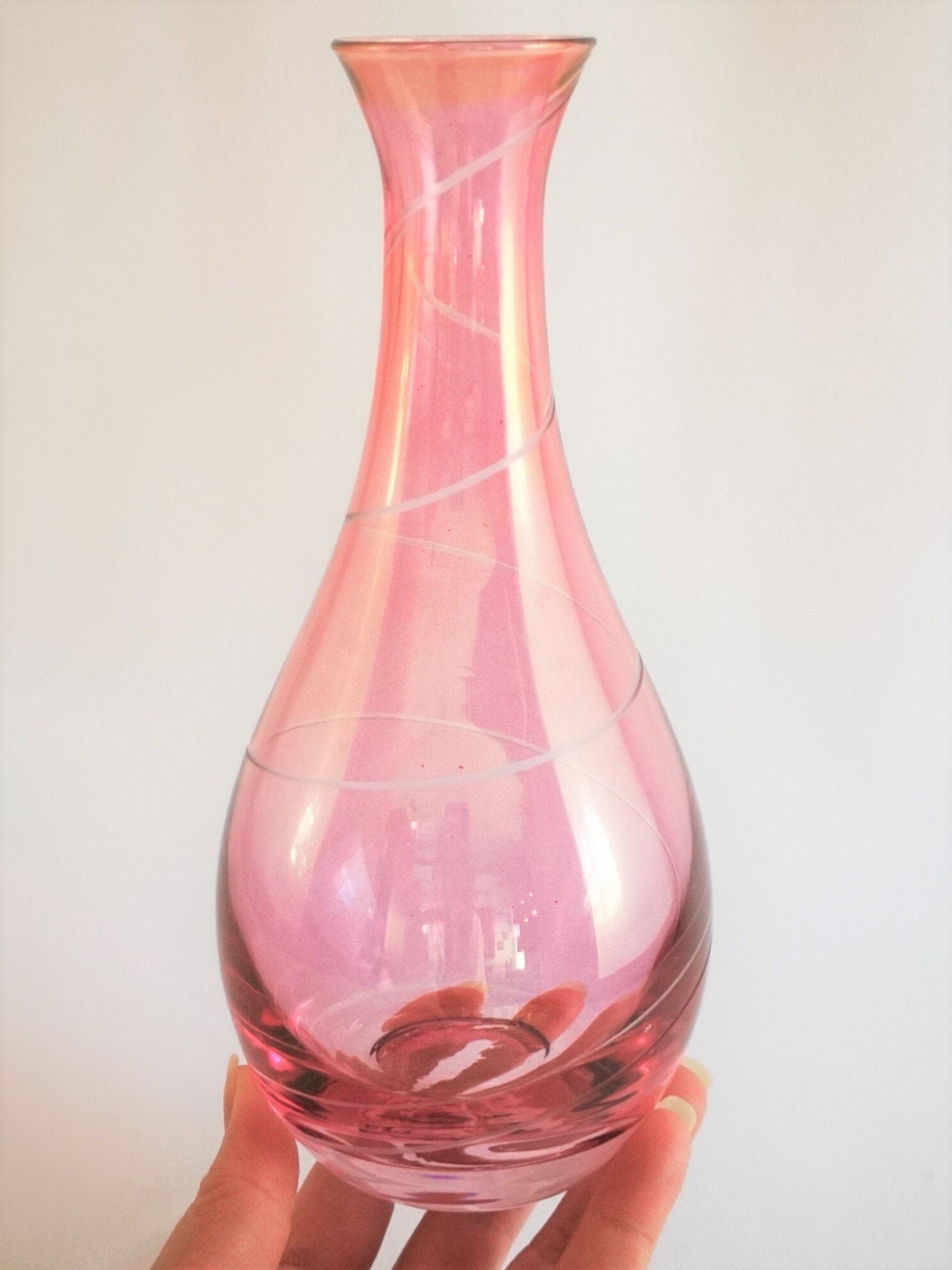 Vintage rose colored glass vases munimoro.gob.pe