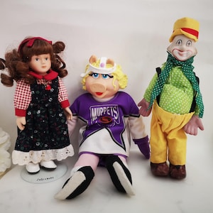 Vintage Doll Collection | Russ July Ruby Doll, Miss Piggy Muppets Stuffie, Circus Hobo Clown
