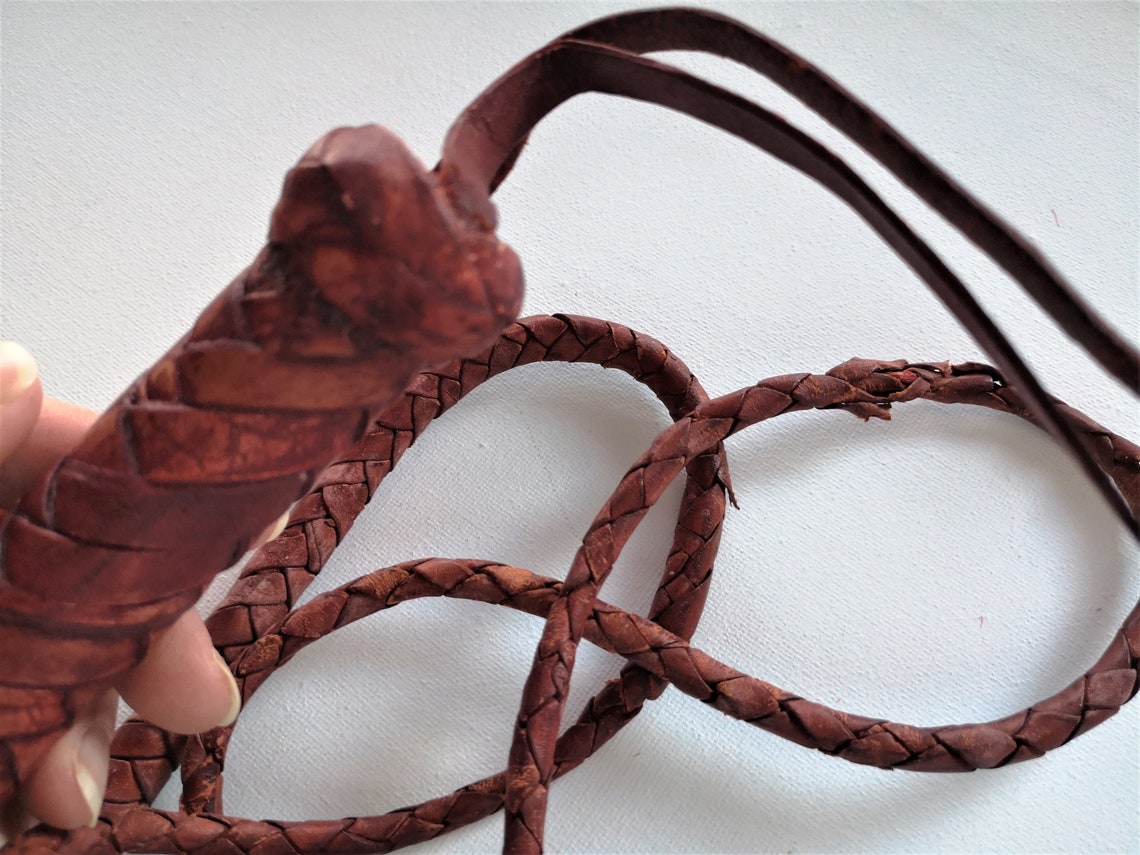 Leather Whip Red Bullwhip Spanish Handmade Braided Leather Etsy