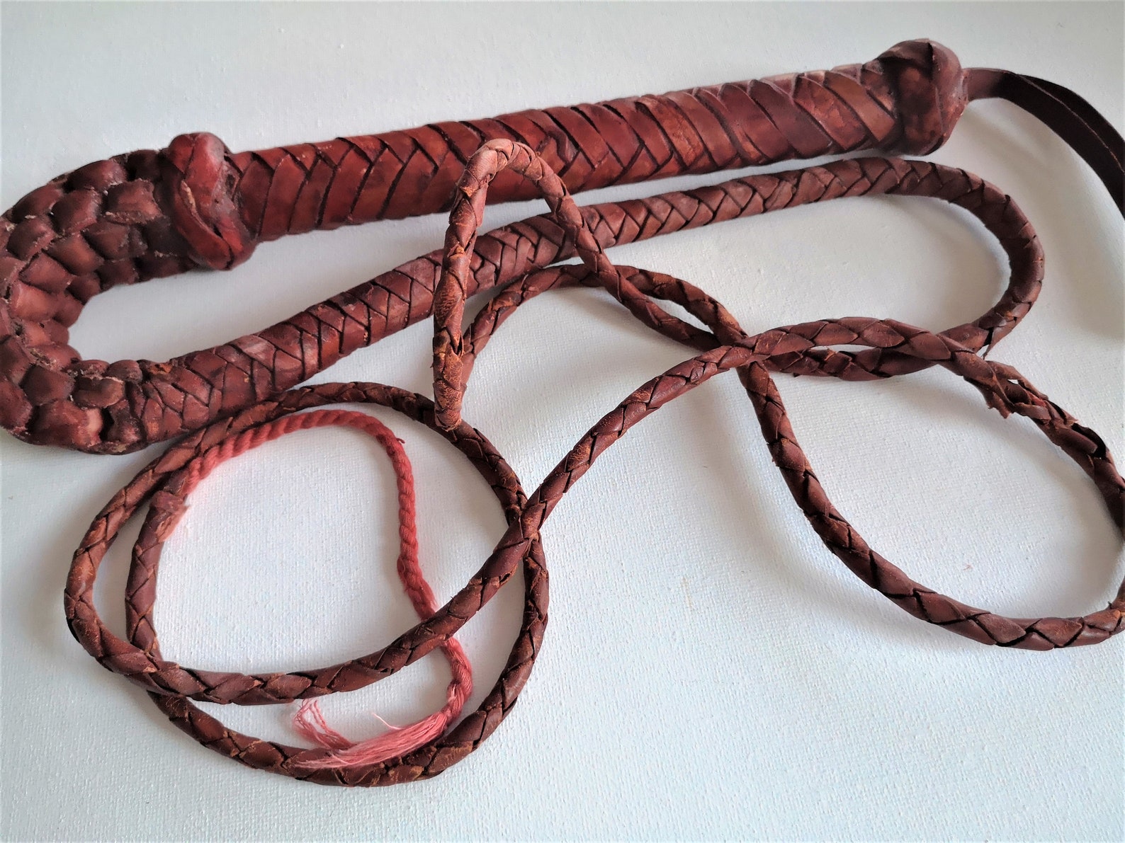 Leather Whip Red Bullwhip Spanish Handmade Braided Leather Etsy