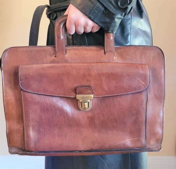 Brown Briefcase, Leather Business Case, Executive Bri… Gem
