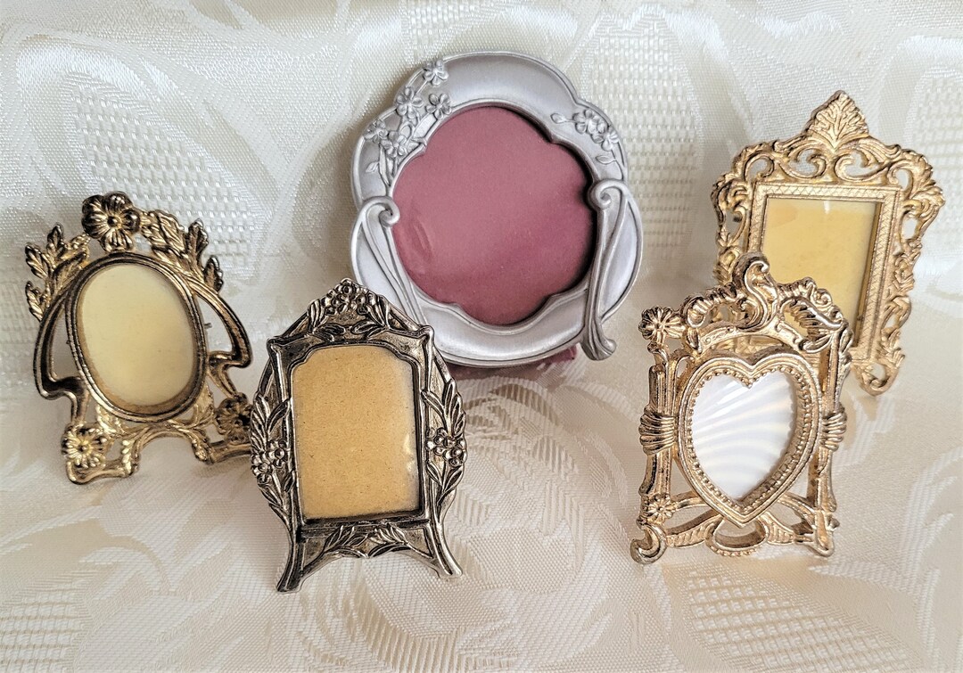 Mini Picture Frames, Silver & Gold Tone Metal Photo Frames, Seagull