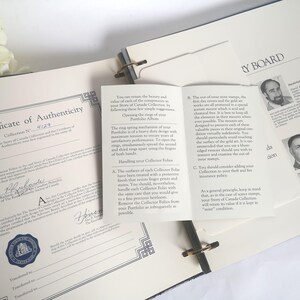 Philatelist Book, Stamp Collector Binder, Story of Canada Philately 1982-84, 1980s Canadian History Stamps, Includes Authentication Cert.