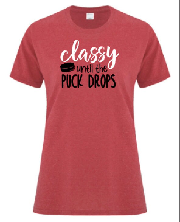 Classy Until the Puck Drops Hockey Mom Graphic Tee Funny - Etsy España