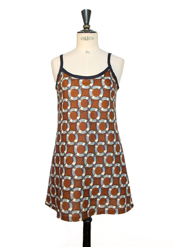 Tunique En Wax Tunique Femme Ou Robe De Plage Robe Courte En Pagne Africain Imprimé Ethnique Imprimé Wax Africain Cercle Marron Ankara
