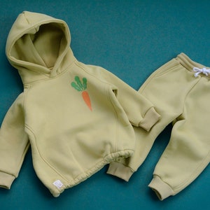 Handmade Winter Autumn Baby Boys Girls Unisex Fleece Joggers Long Sleeve 2Pcs Set Outfit
