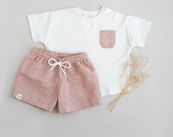 Cotton Baby Girl Clothing Set, cotton baby clothing, linen baby clothes, baby girl gift, toddler cotton clothing, baby girl summer set
