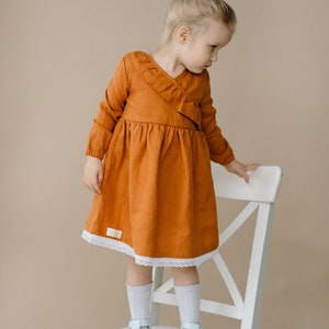 Baby girl linen dress, girls linen clothing, toddler girl linen outfit, baby girl clothes, baby easter linen dress, baby girl spring dress,