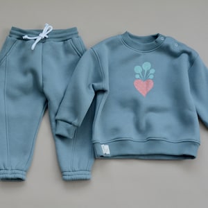 Handmade Winter Autumn Baby Boys Girls Unisex Fleece set Long Sleeve 2Pcs Set Outfit image 1