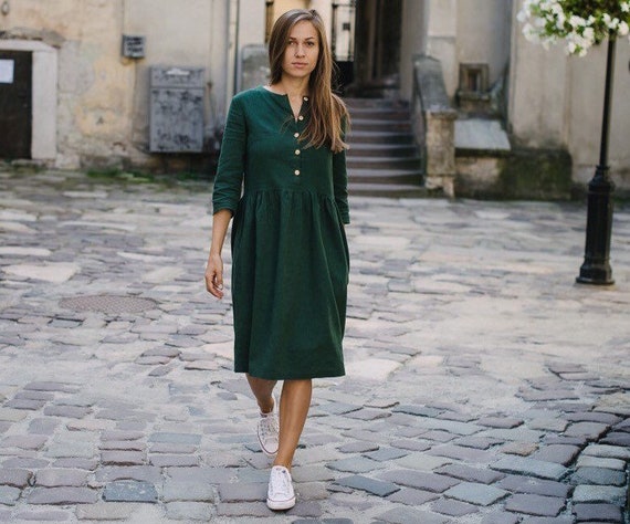 linen dress outfit