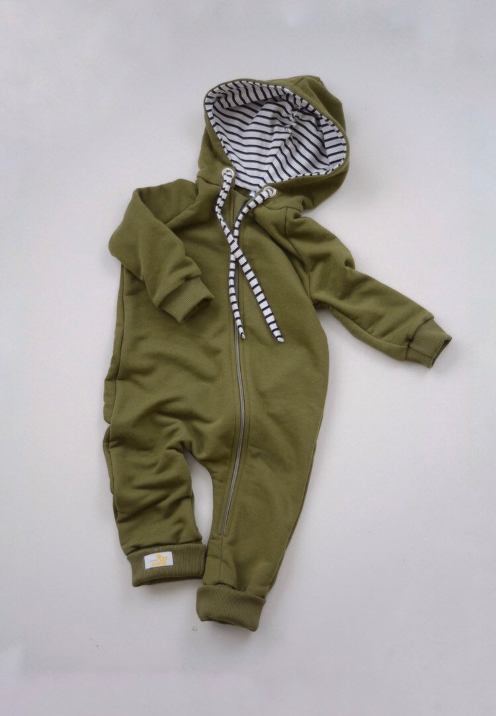 Baby Boy Khaki Romper, Unisex Baby Outfit, Baby Cotton Clothing, Kids