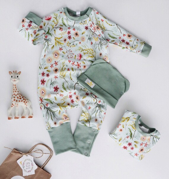 Baby girl cotton flower romper organic 