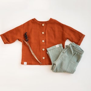 Muslin baby boy set, cotton, double gauze