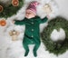 Baby Christmas unisex outfit, baby Christmas gift, footies and rompers with buttons, baby Christmas hat, cotton unisex clothing 