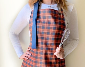 Fall Plaid Full Apron, Baker, Chef, Hostess Gift