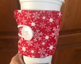 Christmas Cup Cozy, Coffee Sleeve, Cup Sleeve, Stocking Stuffer, Various Patterns