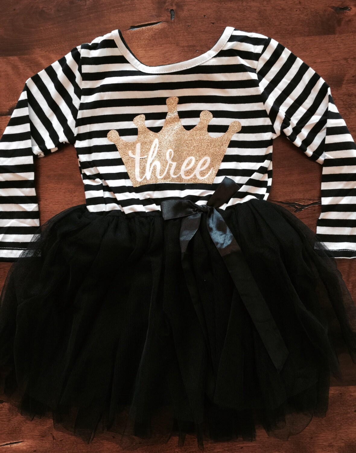 Third Birthday Dress, 3rd Birthday Dress, Black Tutu Dress With