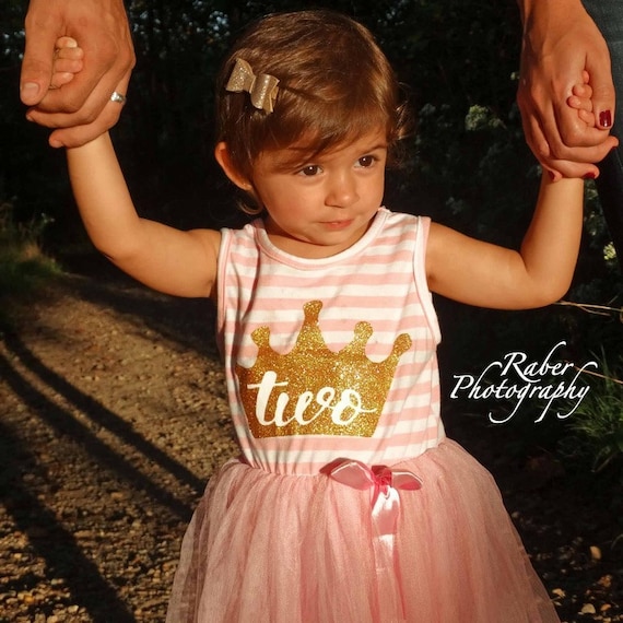 Girls Second 2nd Birthday Outfit Tutu Cake Smash Photo Shoot Tiara Party Dress
