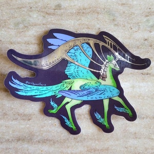 Windwalker Deer Vinyl Sticker, Chrome Finish