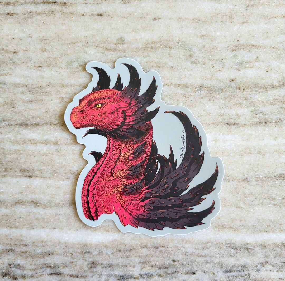Red Dragon Vinyl Sticker, Matte Finish - Etsy