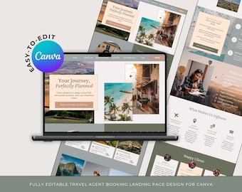 Travel Agent Website | Canva Booking Landing Page Template