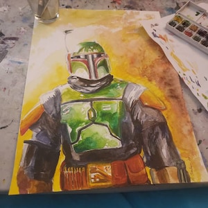 Boba Fett Watercolor Print