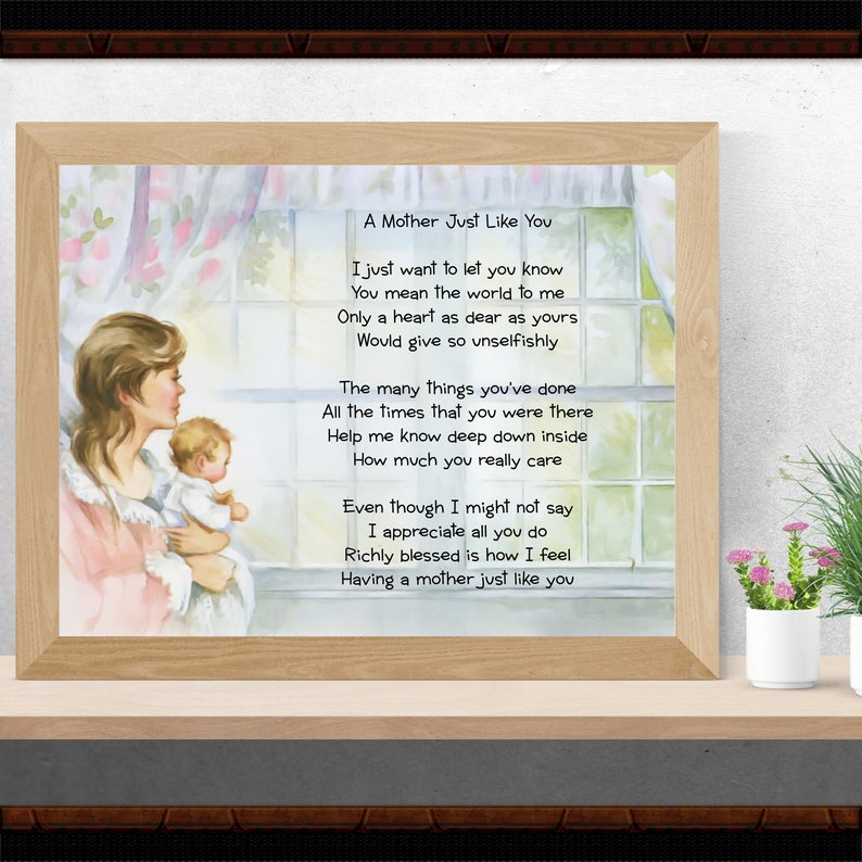 A Mother Just Like You Inspirational Poem Instant Download
