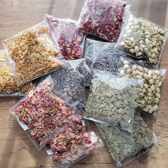 Biodegradable Wedding Confetti: Dried Jasmine, Lavender, Rose Petals (Single Packet)
