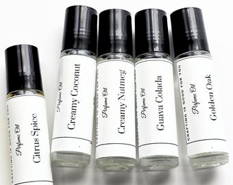 Perfume Oil Roll On: Citrus Spice, Creamy Coconut, Nutmeg - 10ML