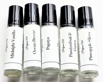 Perfume Oil Roll On: Tropical Island Fragrances, Caribbean Inspired Scents 10ml