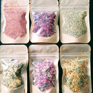 6 Pack Of Dried Flowers / Great Set for Crafting / Infusions or Spells. Apothecary Botanical Floral Set.