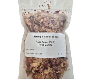 Pink  Rose Petals Dried Organic 1 oz