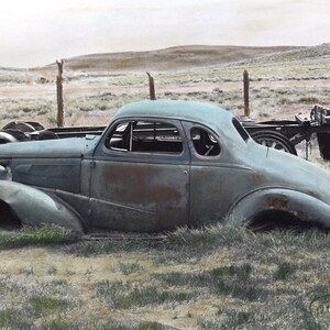 Ghost Town Car Hand Colored