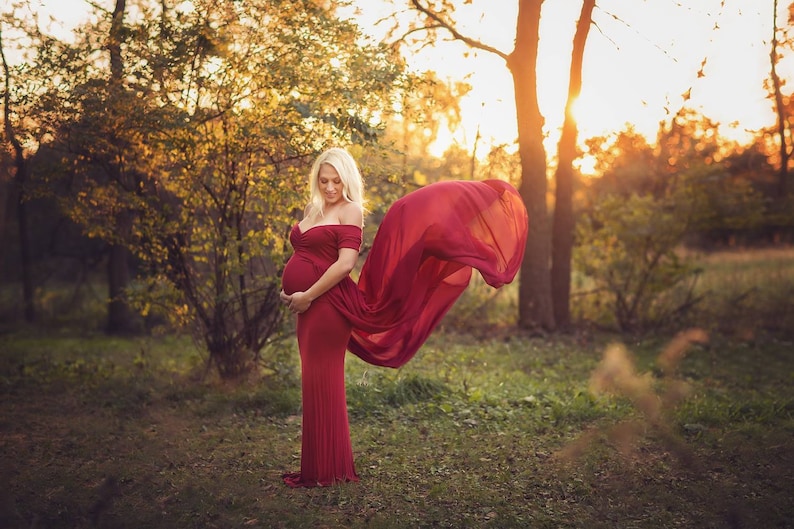 Baby Shower Dress-White Maternity Dress for Photo Shoot-Photo Shoot Maternity Dress-Long Maternity Dress for Wedding-White Maxi Gown-GRETA wine