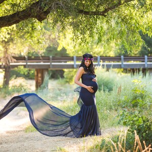 Maternity Gown for Photo Shoot-Long Maternity Dress-Fitted Maternity Dress for Baby Shower-Sheer Pregnancy Dress-Maxi Gown-PALOMA Dress image 1