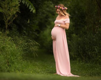 Baby Shower Dress-Maternity Dress for Photo Shoot-Maternity Gown-Maternity Wedding Dress-Plus Size Maternity Gown-CLARISSA