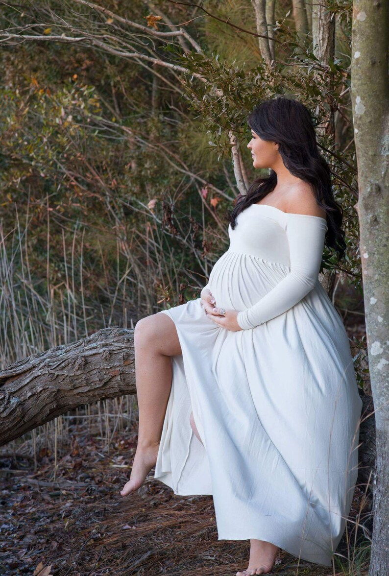 White Maternity Dress for Photo Shoot Baby Shower or Etsy
