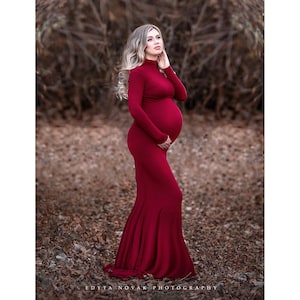 Maternity Gown for Baby Shower-Long Sleeve Maternity Dress for Photo Shoot-Long Maternity Dress for Wedding-Maxi Maternity Dress-NARCISSA