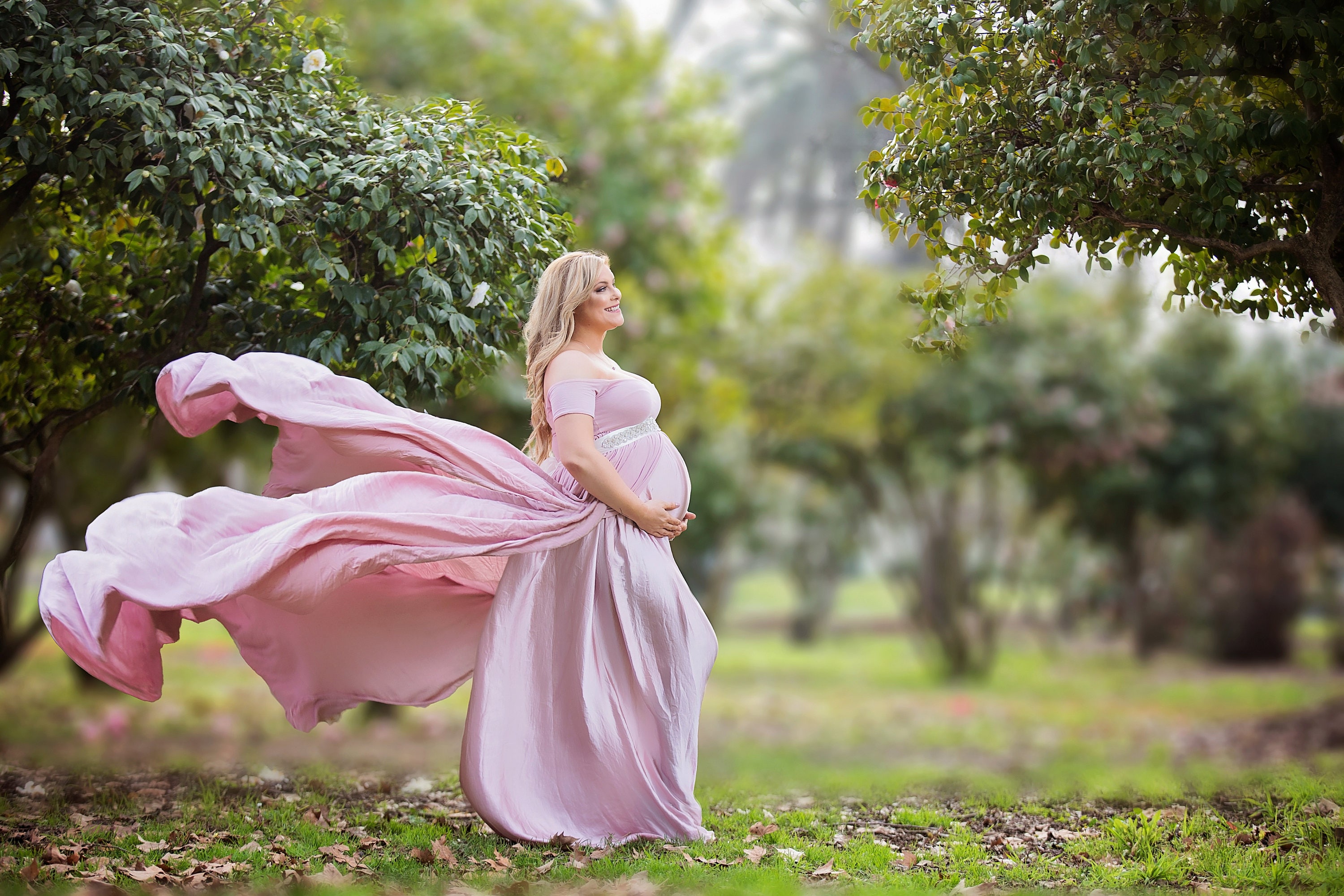 Maternity Dress for Photo Shoot-Baby Shower Dress Floral-Floral Maternity  Dress-Fitted Maternity Gown-ANDREA Dress