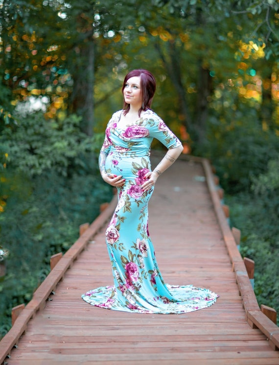 Maternity Dress for Photo Shoot-baby Shower Dress-maternity Dress for Baby  Shower-long Maternity Dress-floral Maternity Dress-annabella Gown -   Canada