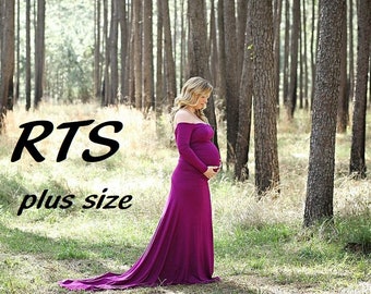 Ready to Ship Maternity Dress for Photo Shoot-Long Sleeve Maternity Dress-Baby Shower Dress-Plus Size Maternity Dress-Penelope Dress-RTS