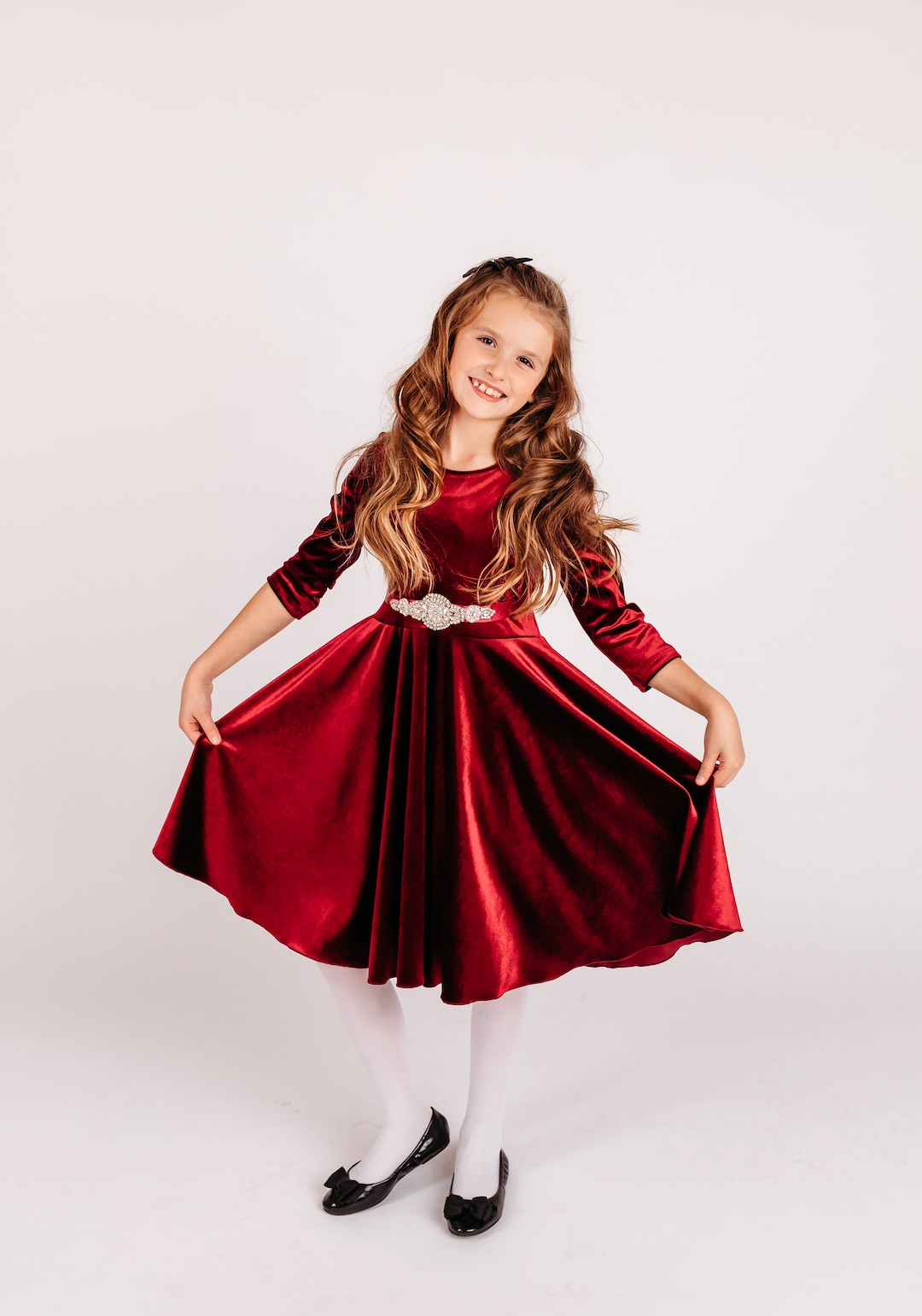 Girl Twirl Velvet Dresschristmas Twirl Velvet Dressflower Girl Velvet
