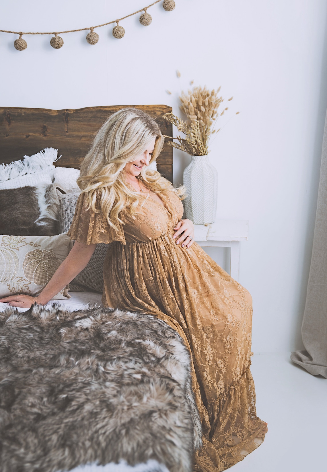 Boho Lace Dress for Baby Shower or Photo Shoot-bohemian | Etsy