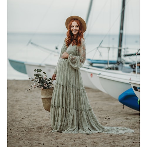 bohemian style maternity dress