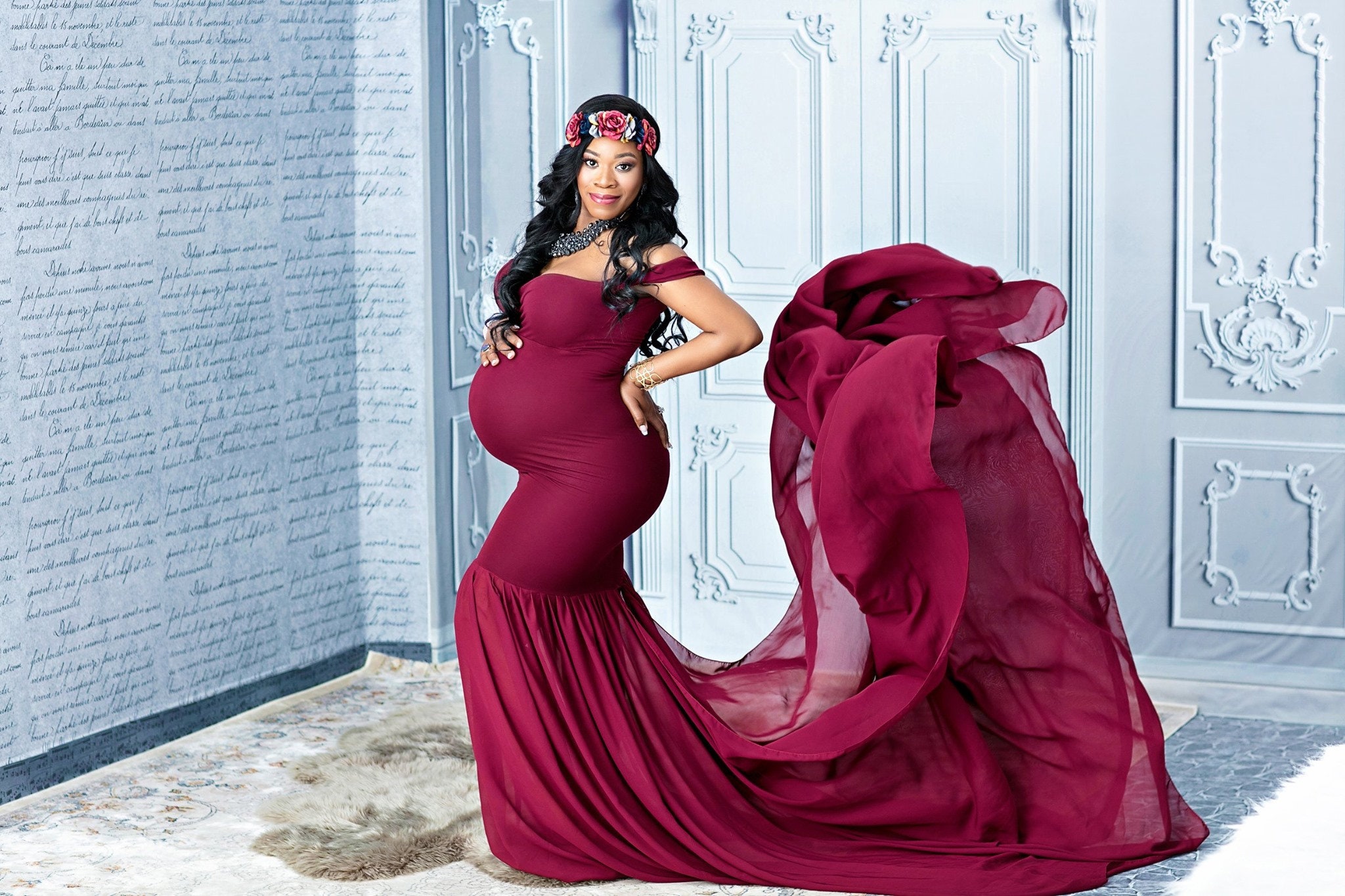 Maternity Dress for Photo Shoot-baby Shower Maternity Gown-wedding Maternity  Dress-long Maternity Gown-maxi Gown-parys Dres 